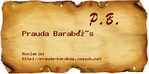 Prauda Barabás névjegykártya